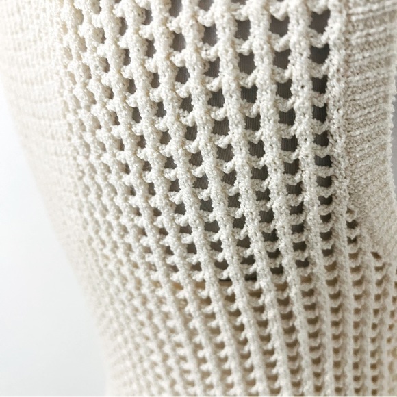 NWT A.L.C. Women’ XS Italian Yarn Sleeveless Ivory Maxi Dress Inner Dress Unique - Picture 7 of 13